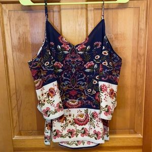 Off the shoulder patterned top with straps